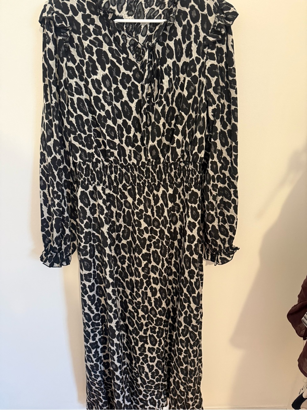 Black & White Leopard Print Maxi Dress